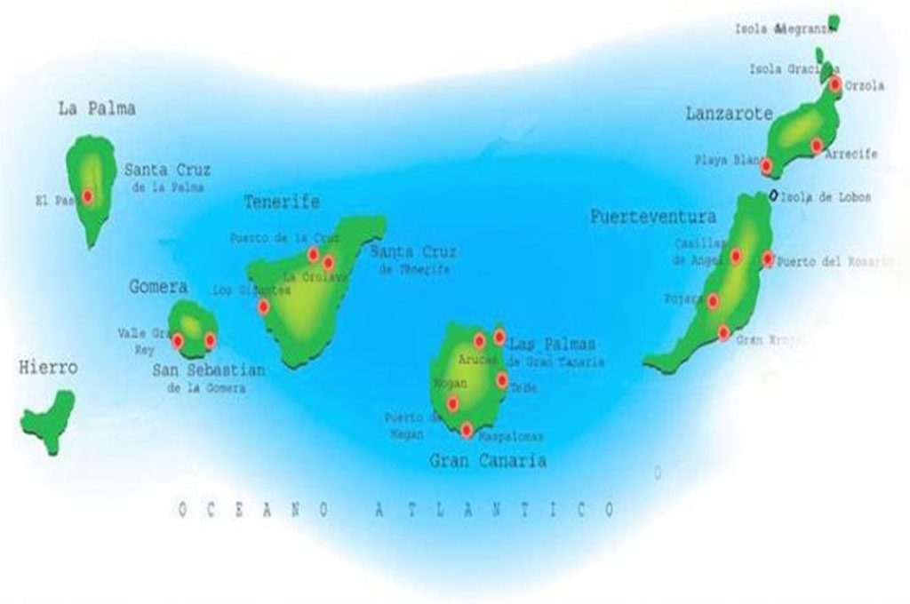 isole canarie mappa